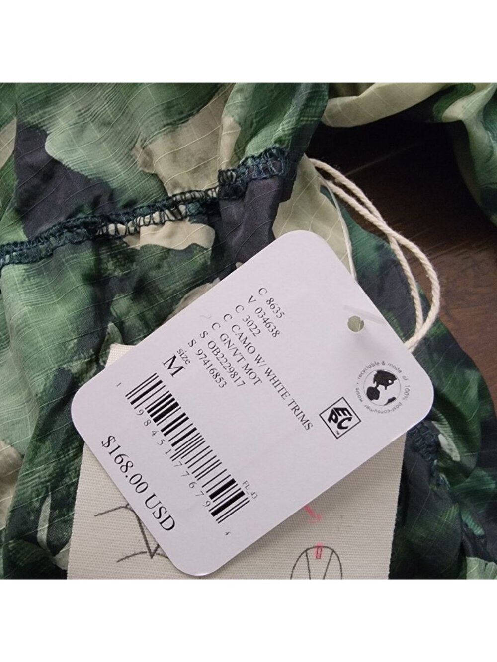Free People Happy Camper Printed Pullover Jacket Athletic Gorpcore Camo Womens M - Picture 7 of 7